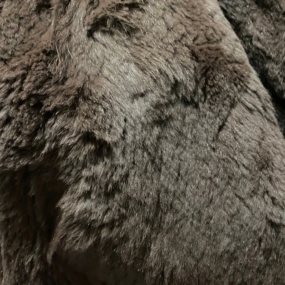J Percy for Marvin Richards  Brown Fur-Trimmed  Coat